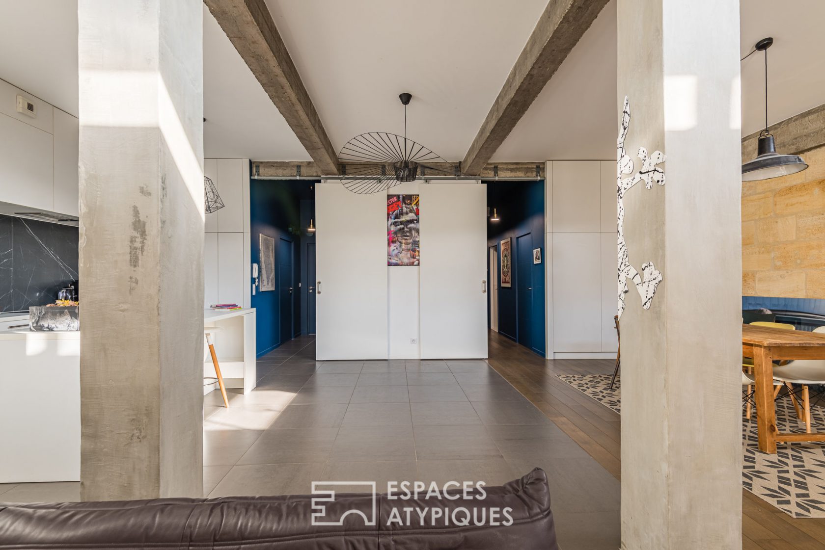 Former garage transformed into a designer loft