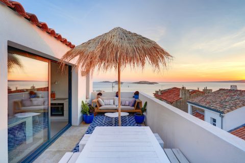 Old boilermaking revisited with terraces and sea view