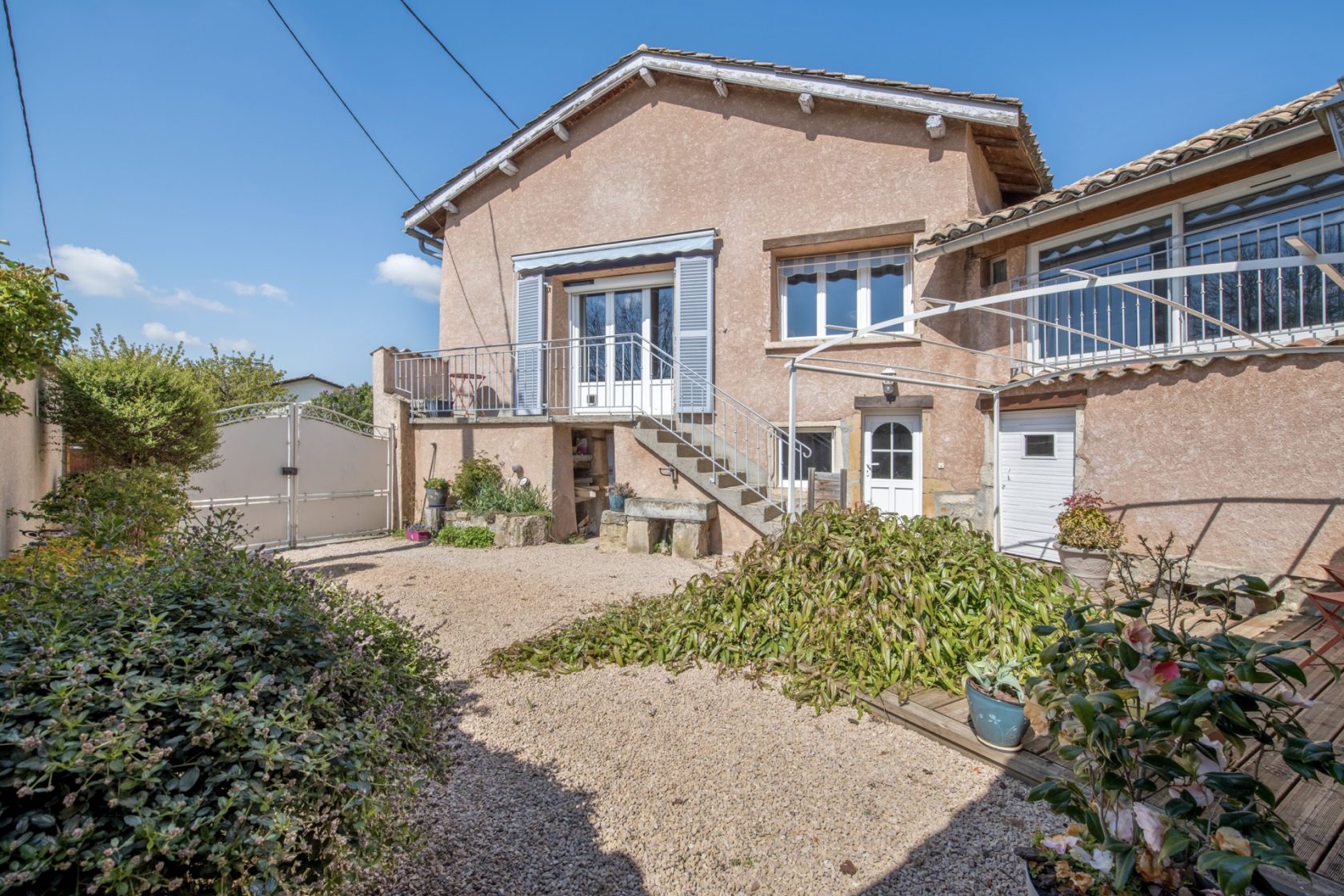 Village house with exterior