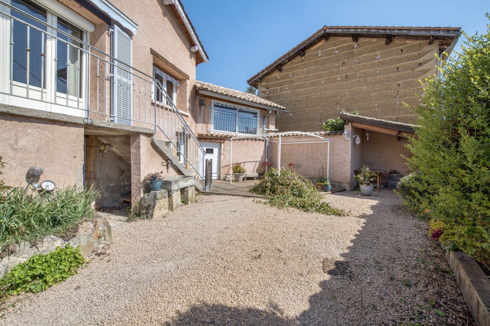 Village house with exterior