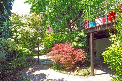 Renovated former barn and its secret garden