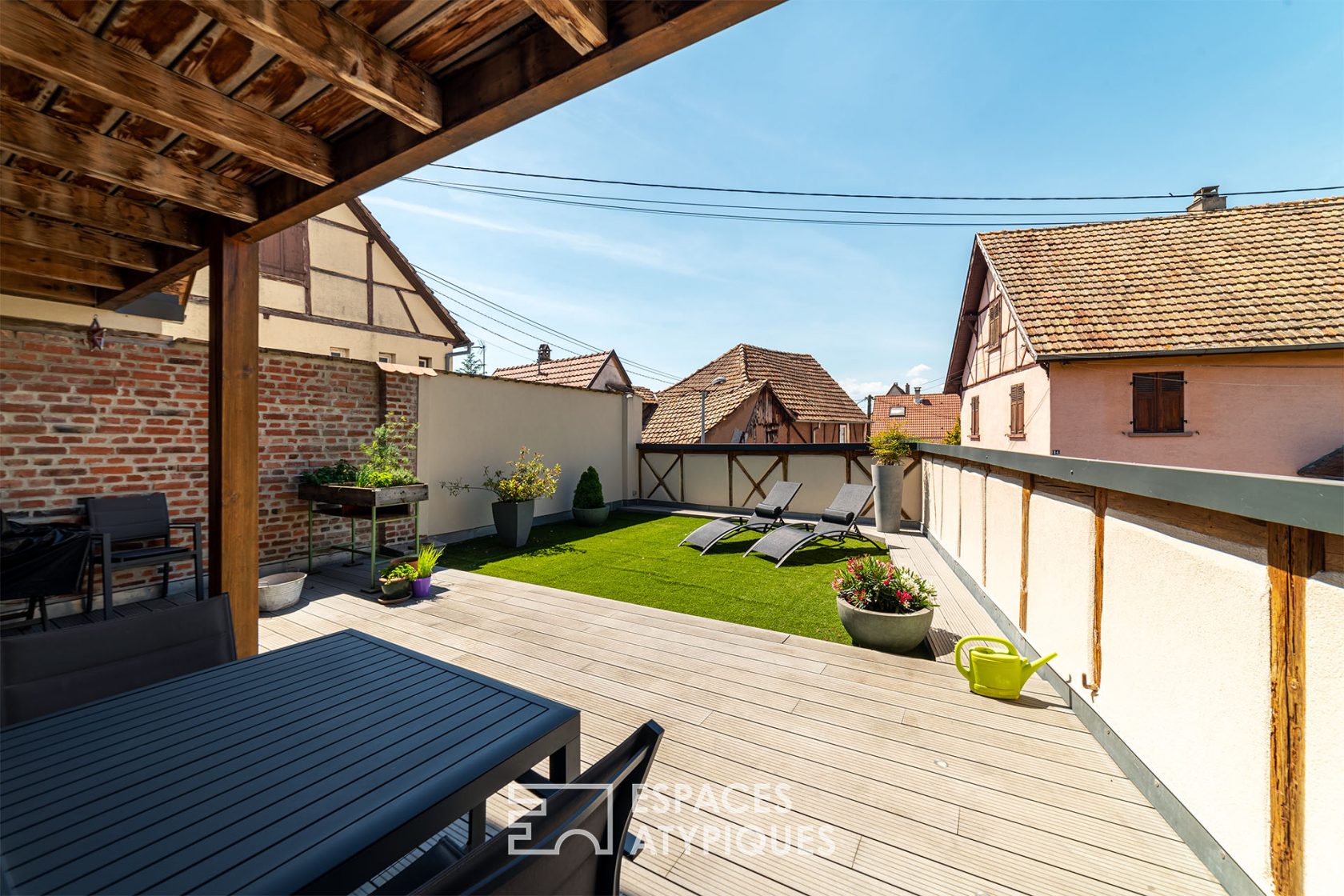 Renovated farmhouse and its guest rooms