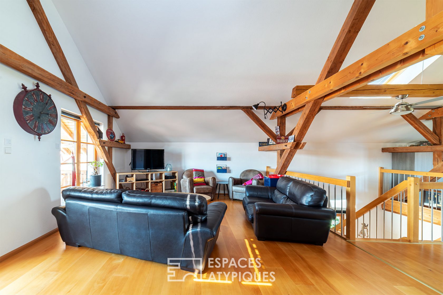 Renovated farmhouse and its guest rooms