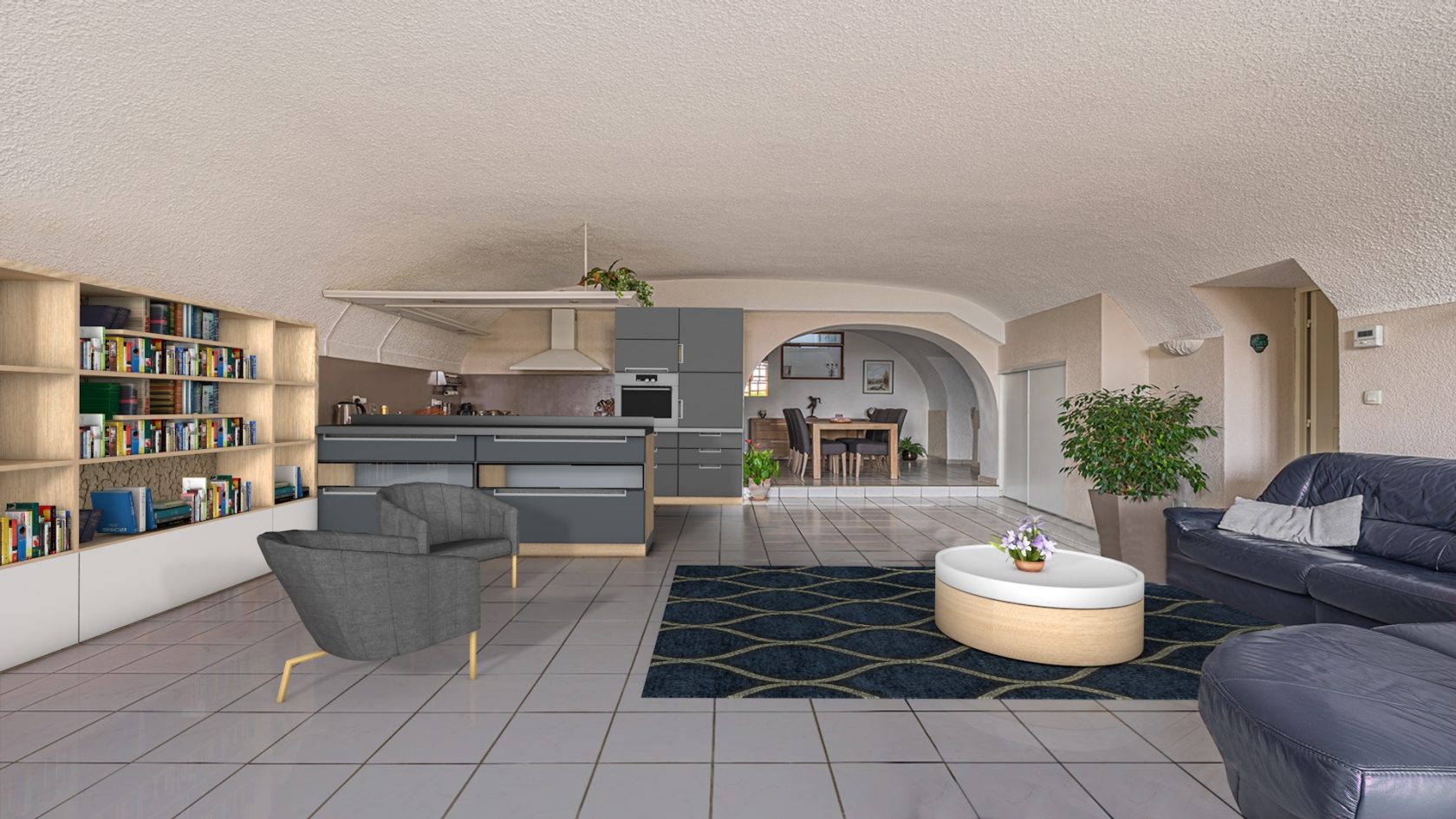 Appartement en rez-de-jardin au château