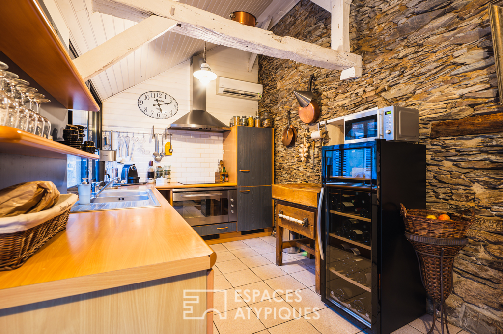 The Breton house with slate stones