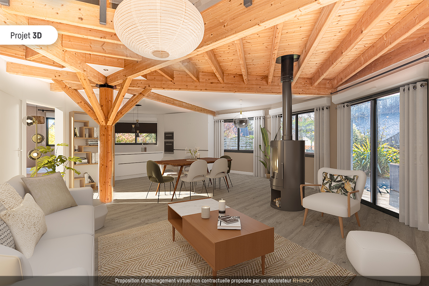 Maison tétra-décagonale en bois