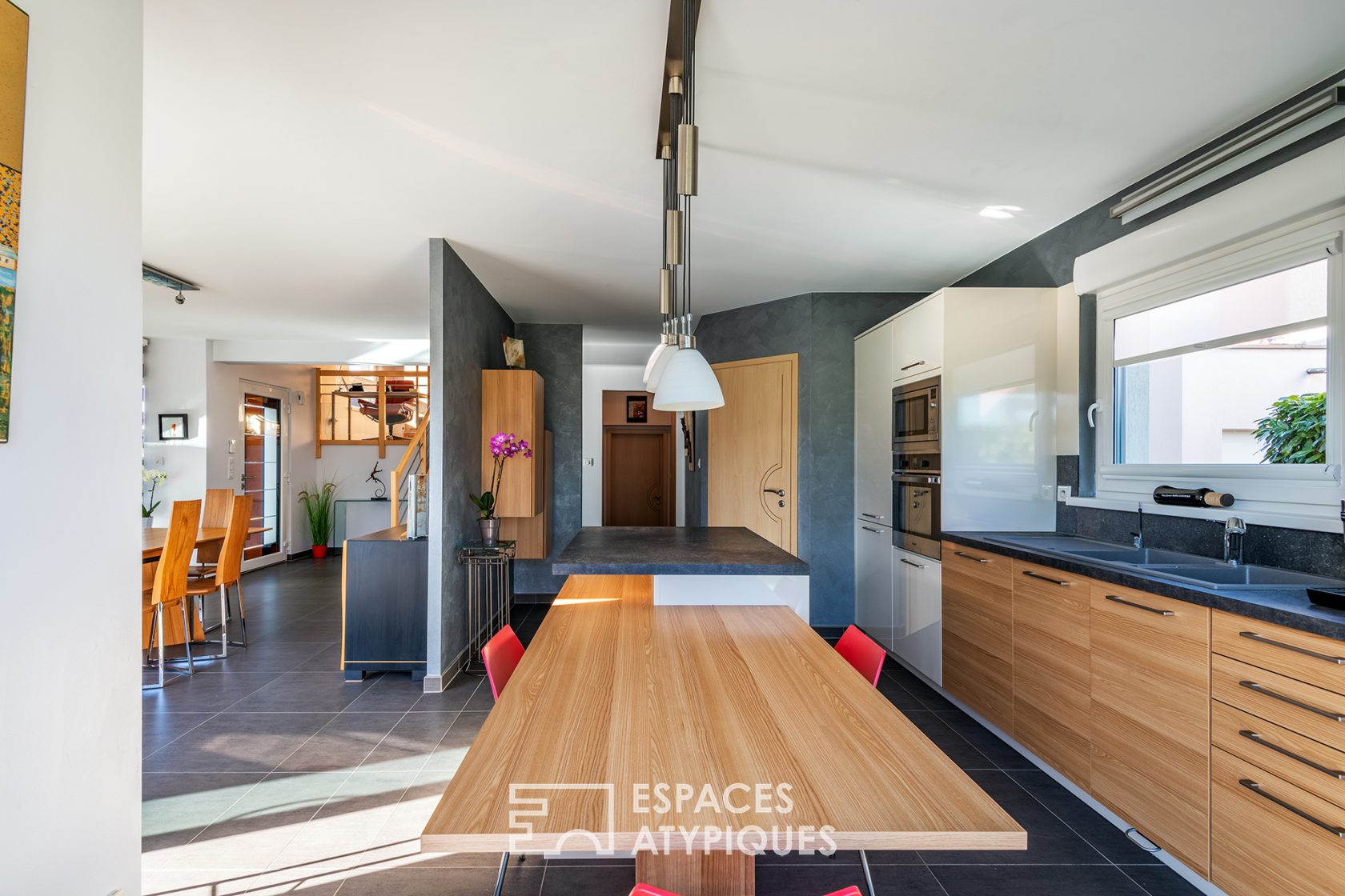 Maison contemporaine et son jardin