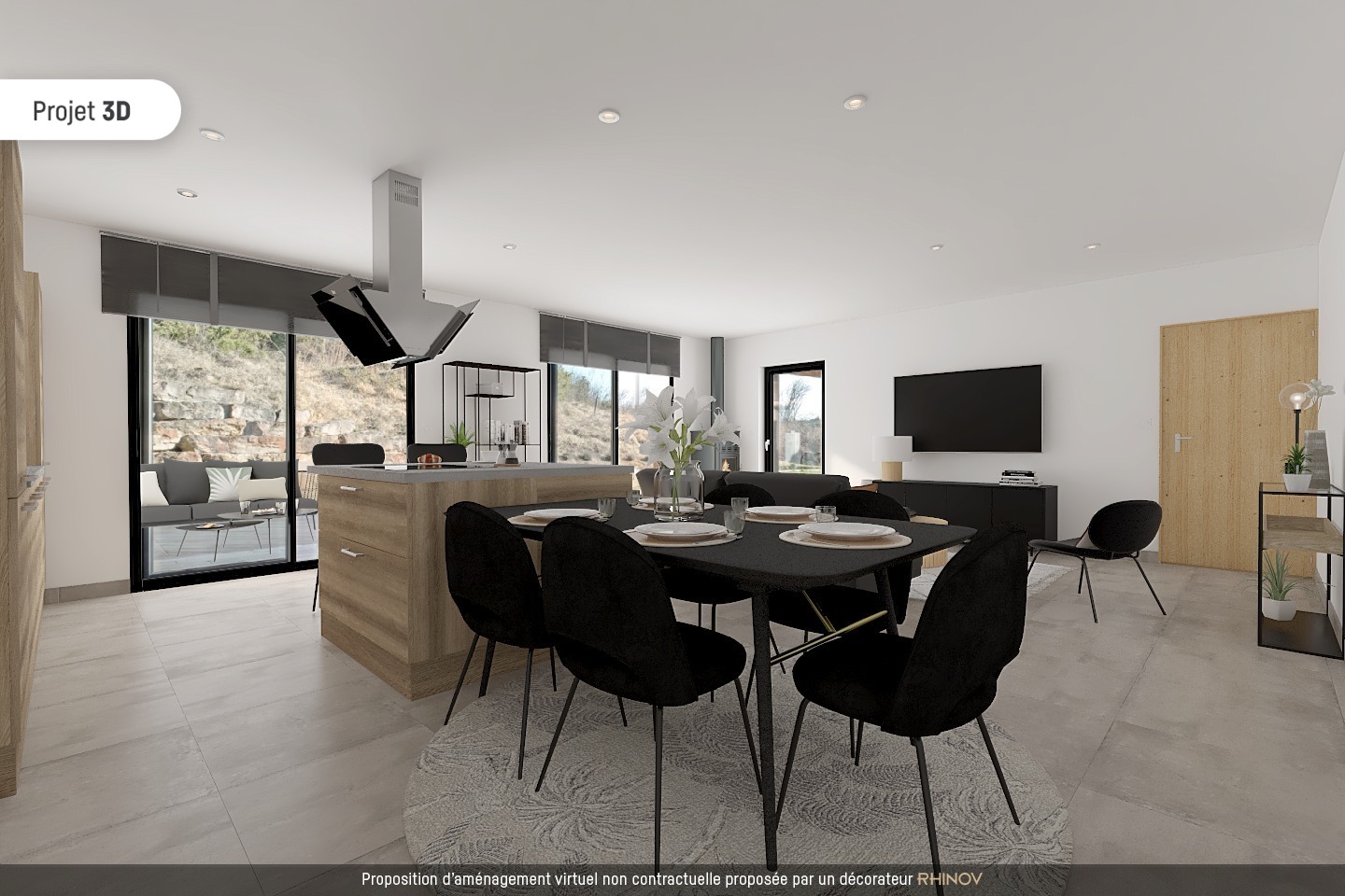 Maison contemporaine ossature bois de plain pied