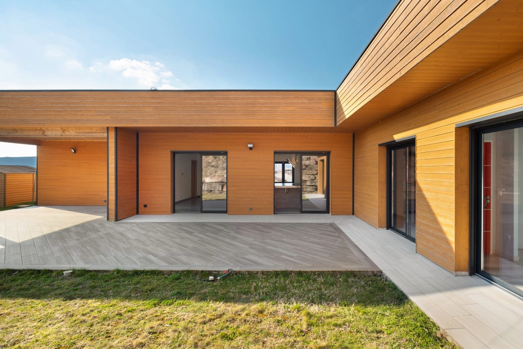 Maison contemporaine ossature bois de plain pied