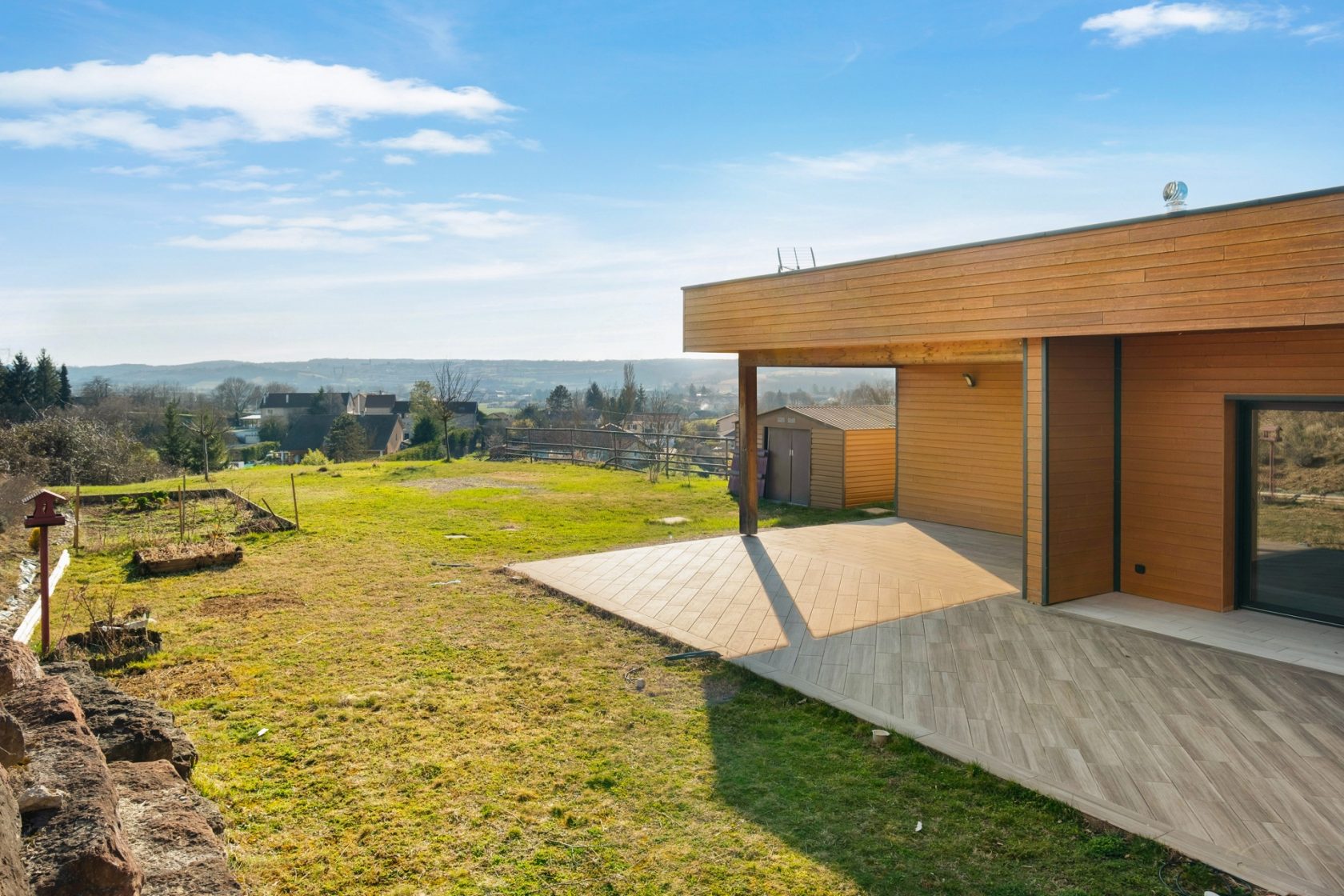 Maison contemporaine ossature bois de plain pied