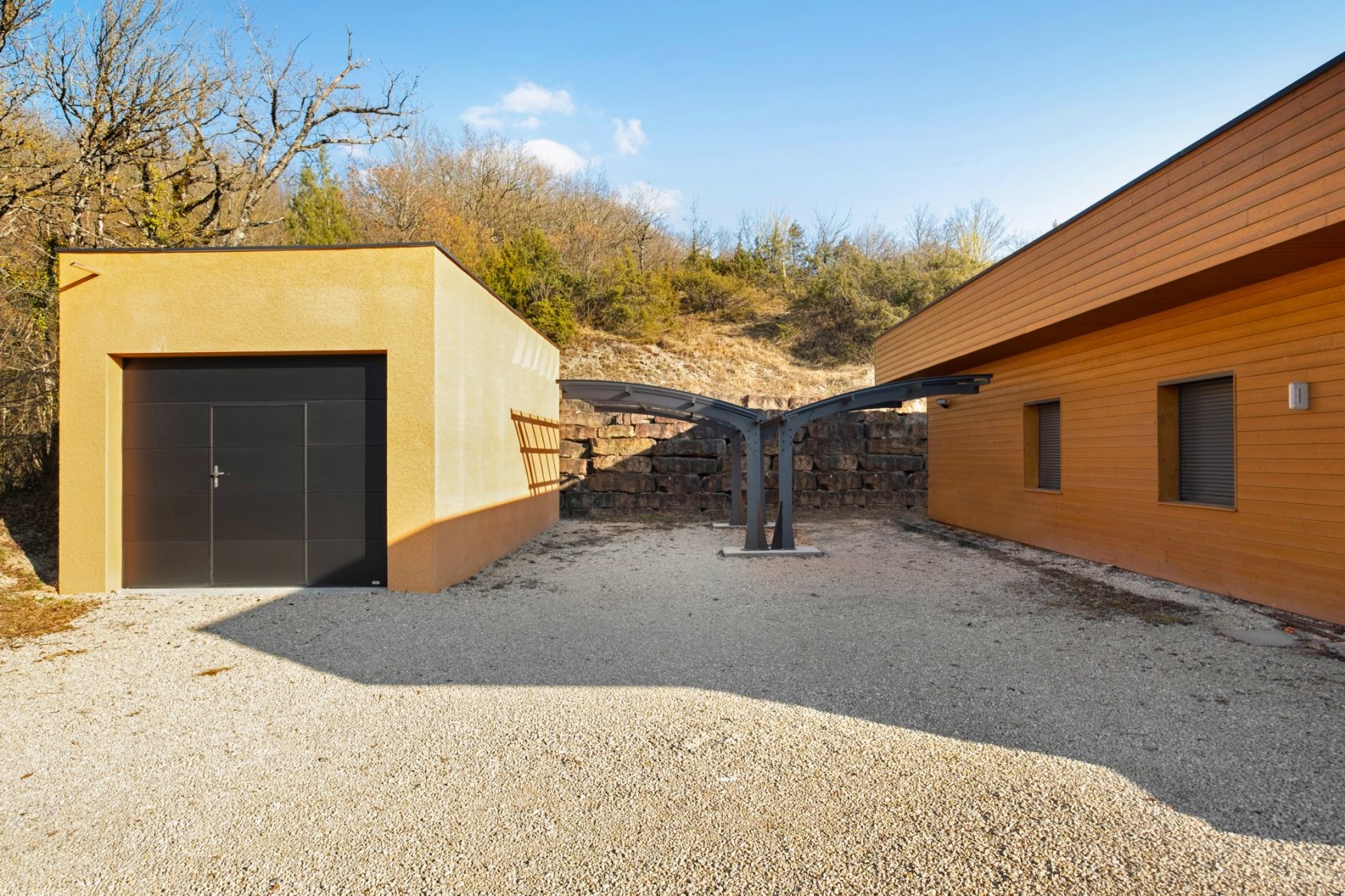 Maison contemporaine ossature bois de plain pied