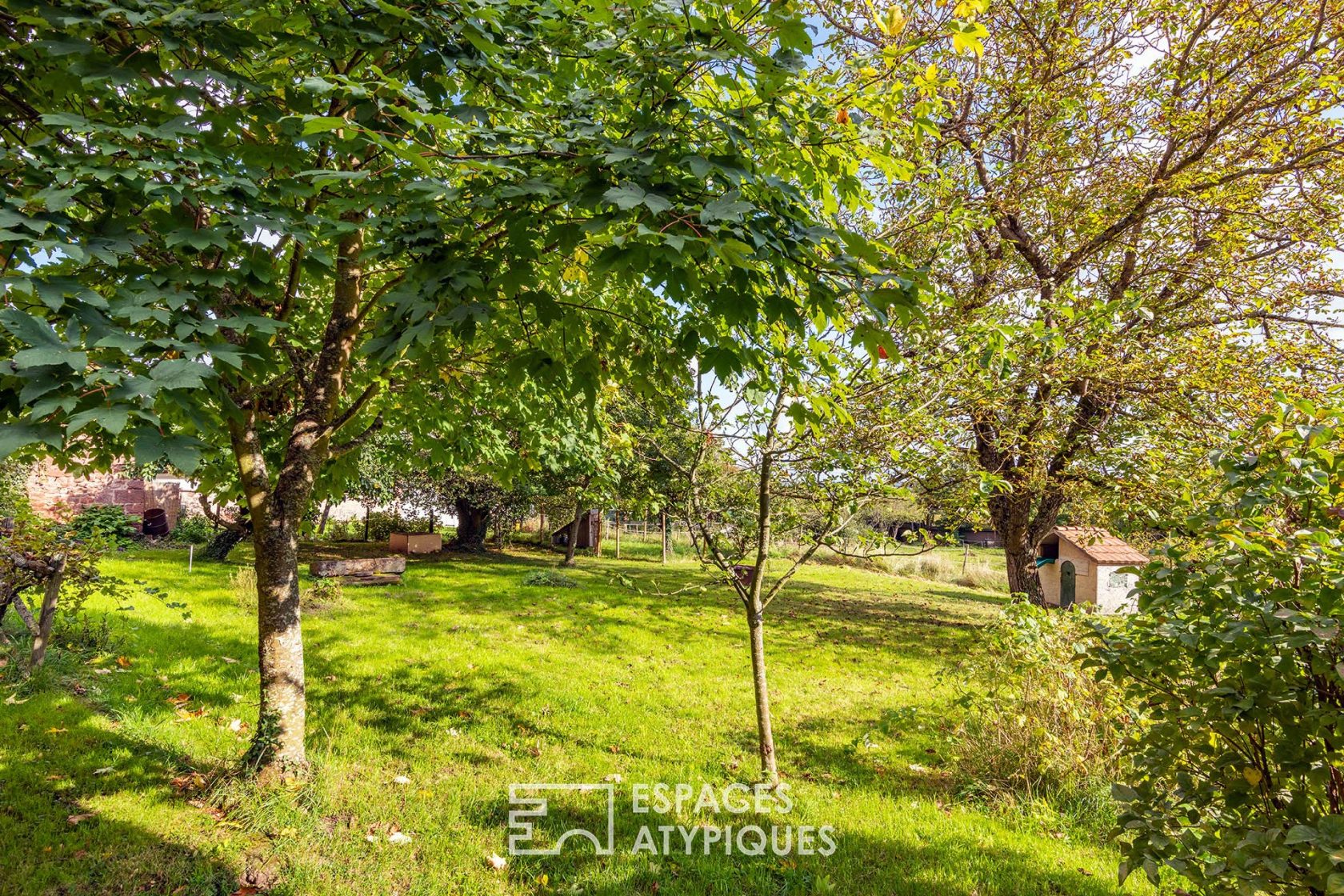 Renovated Alsatian house and its vast garden with orchard
