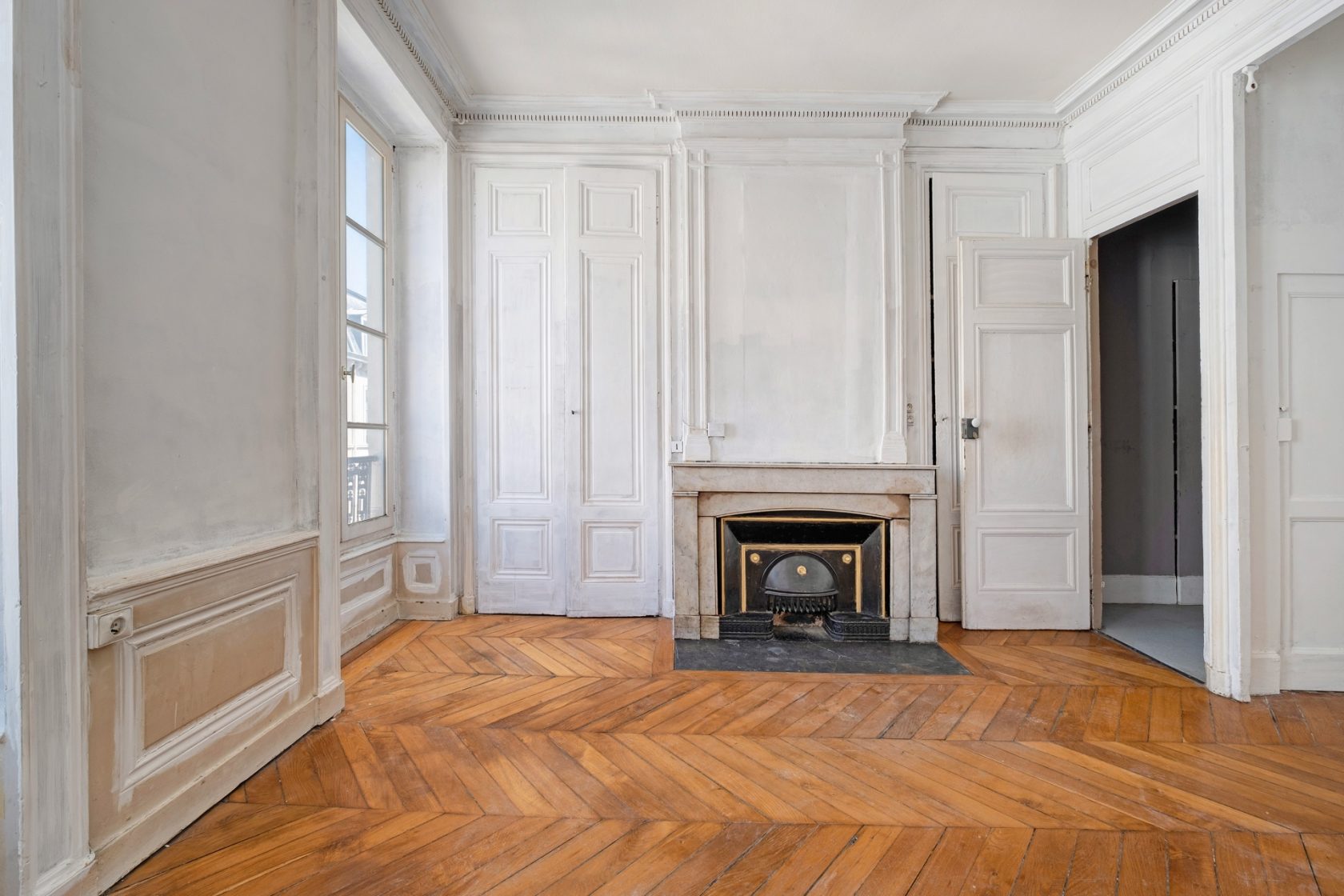 Old renovated on a high floor