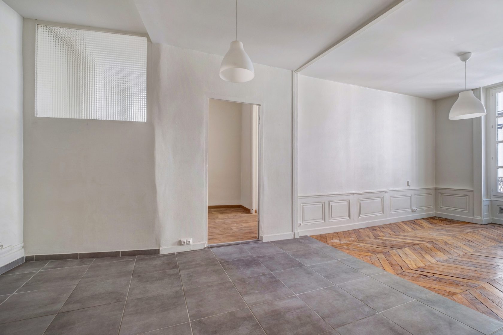 Old renovated on a high floor