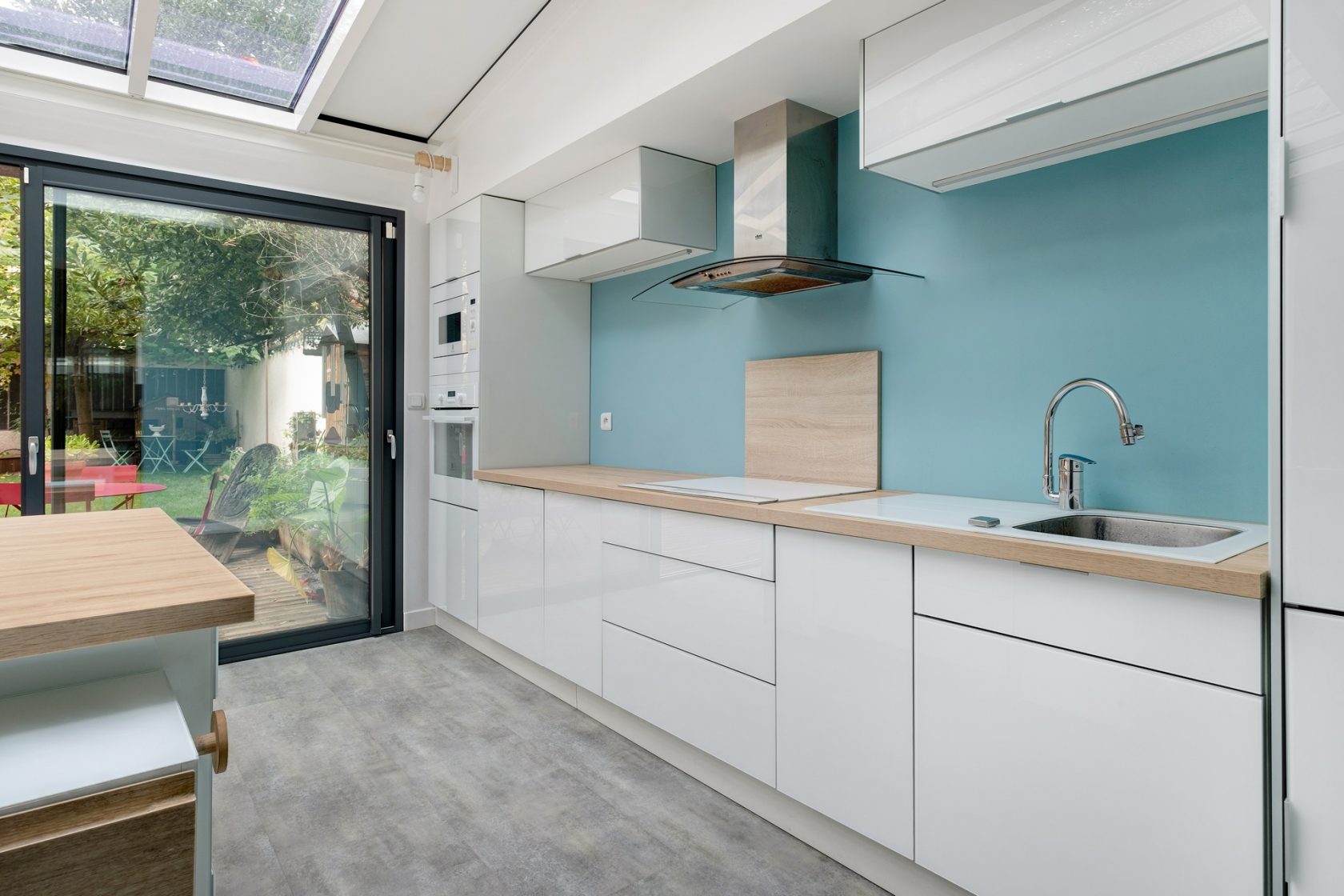 House with contemporary extension and bucolic garden