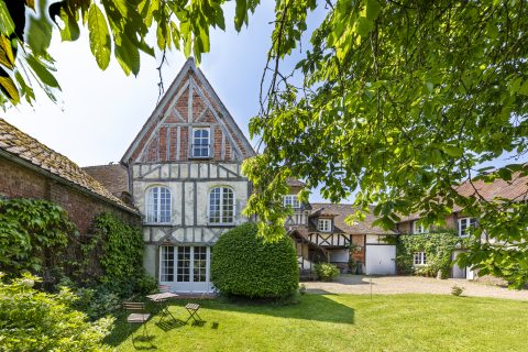 Half-timbered mansion with heated swimming pool