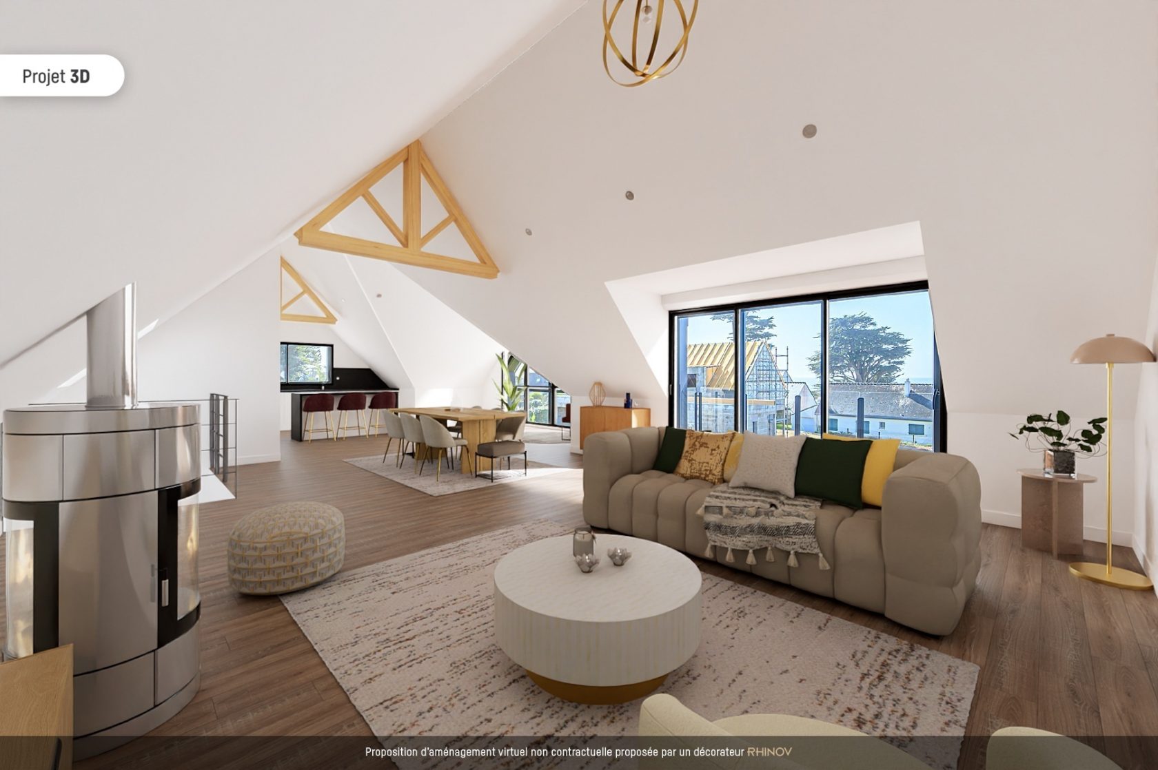 Villa contemporaine avec vue mer contemplative