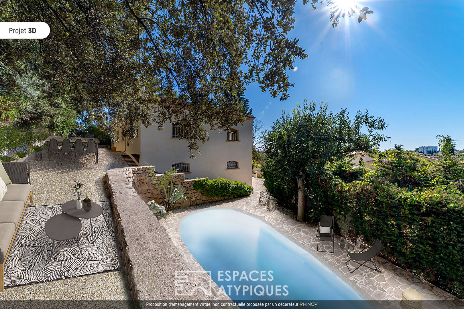 Villa with unobstructed view of the Alpilles and the Tour Magne