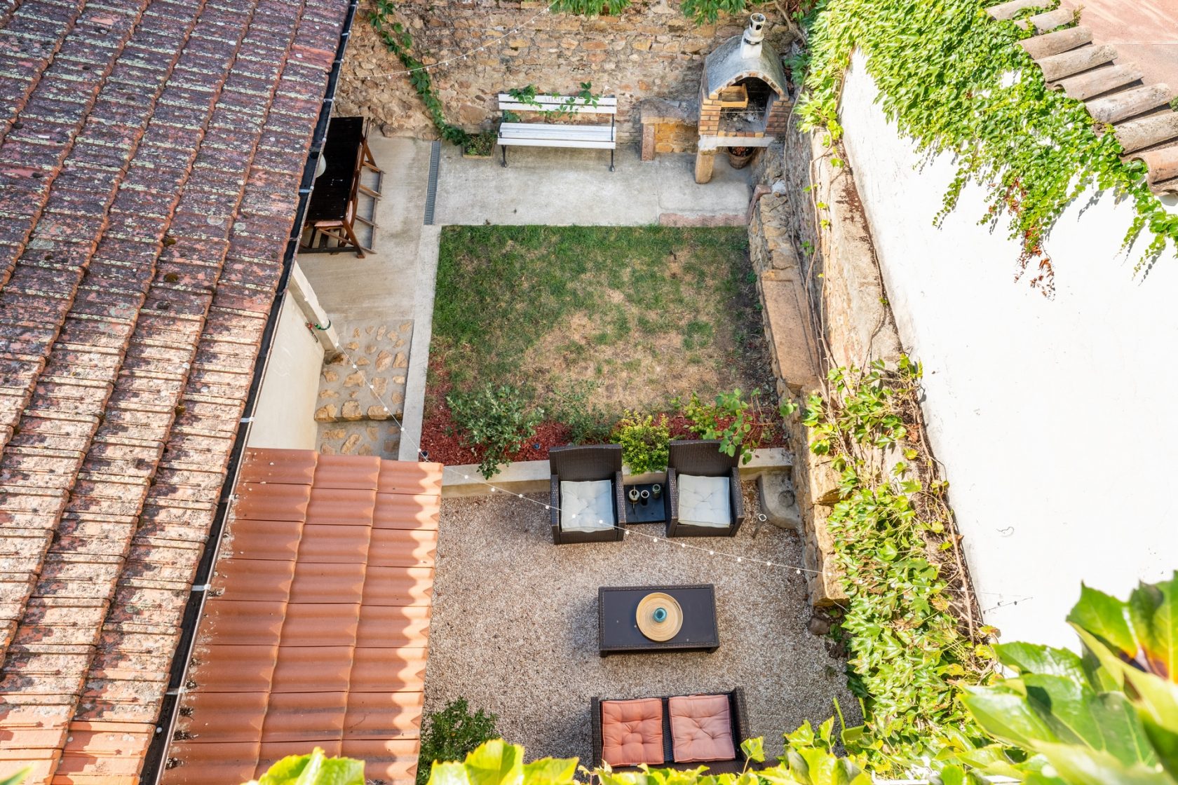 Village house with original stone interior courtyard