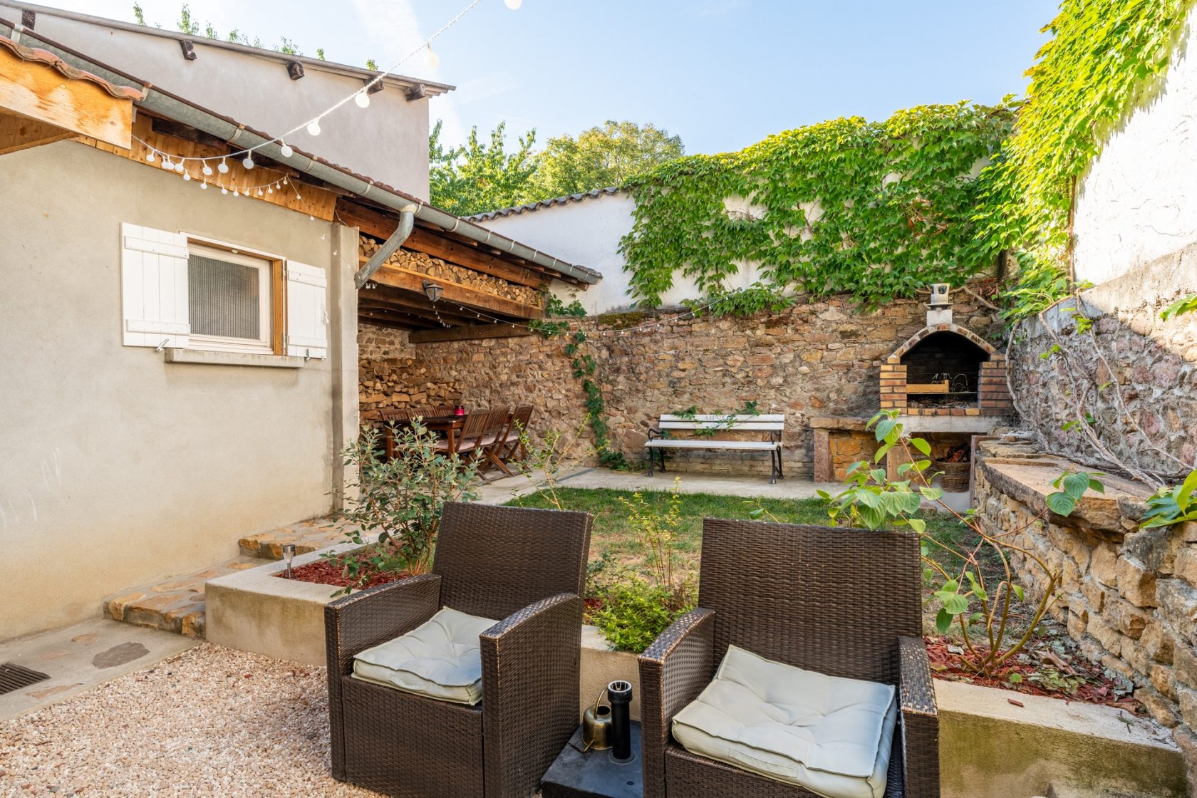 Village house with original stone interior courtyard