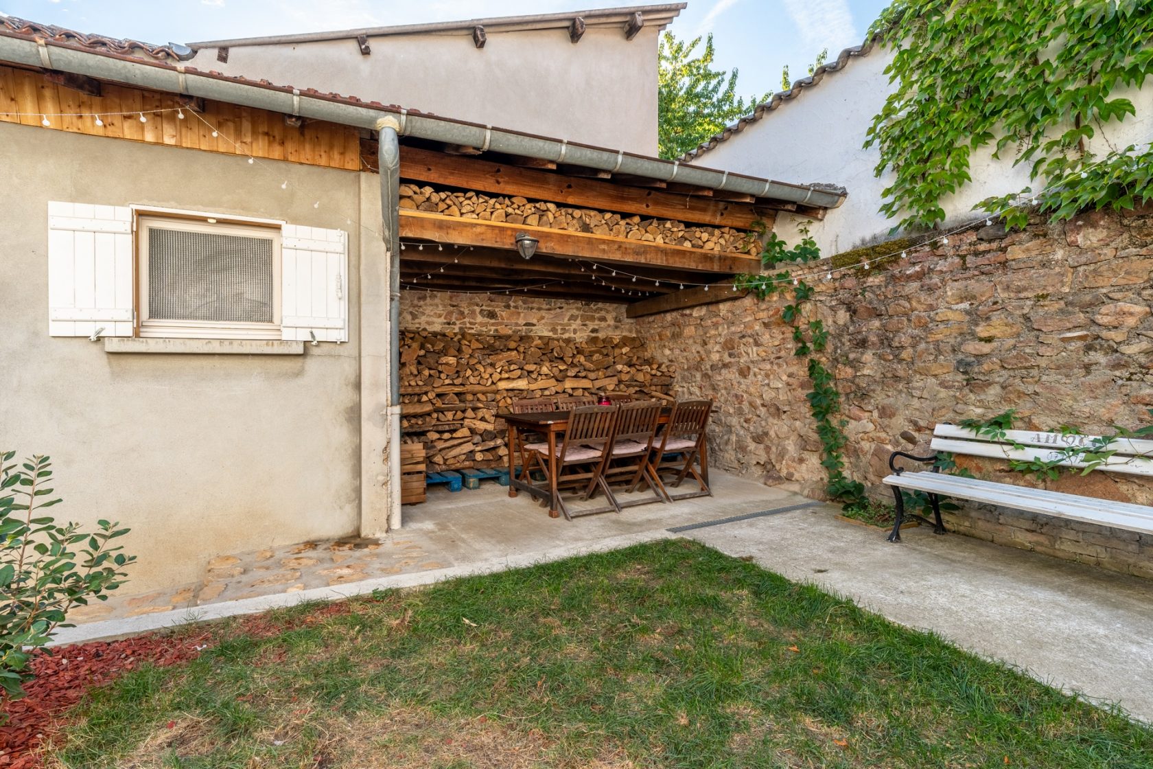 Village house with original stone interior courtyard