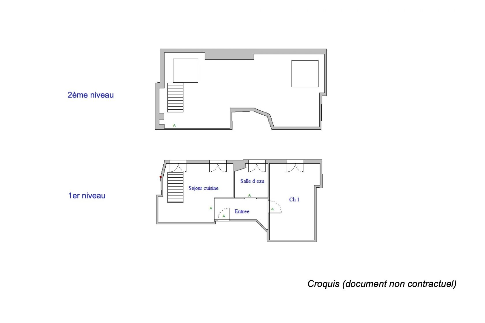 Duplex en dernier étage à Epinettes – Batignolles