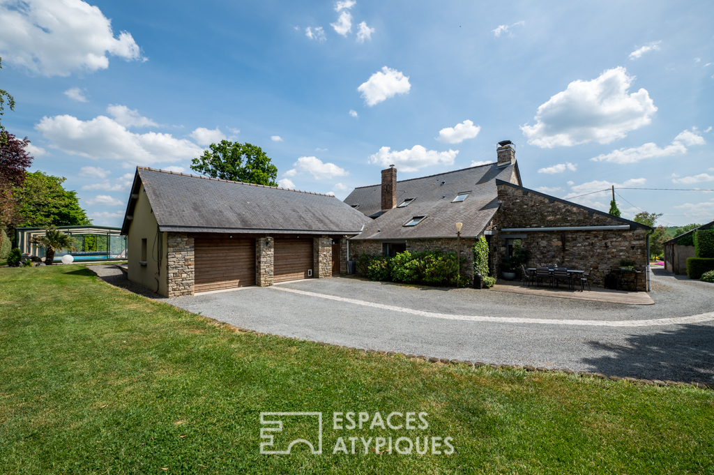 Character property with pond and swimming pool