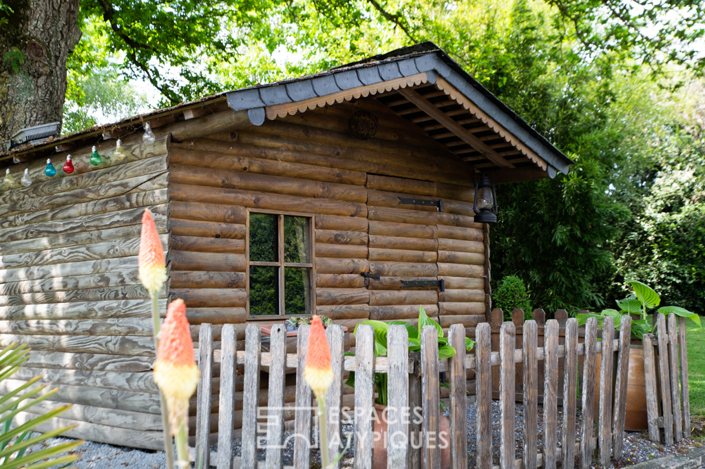 Character property with pond and swimming pool