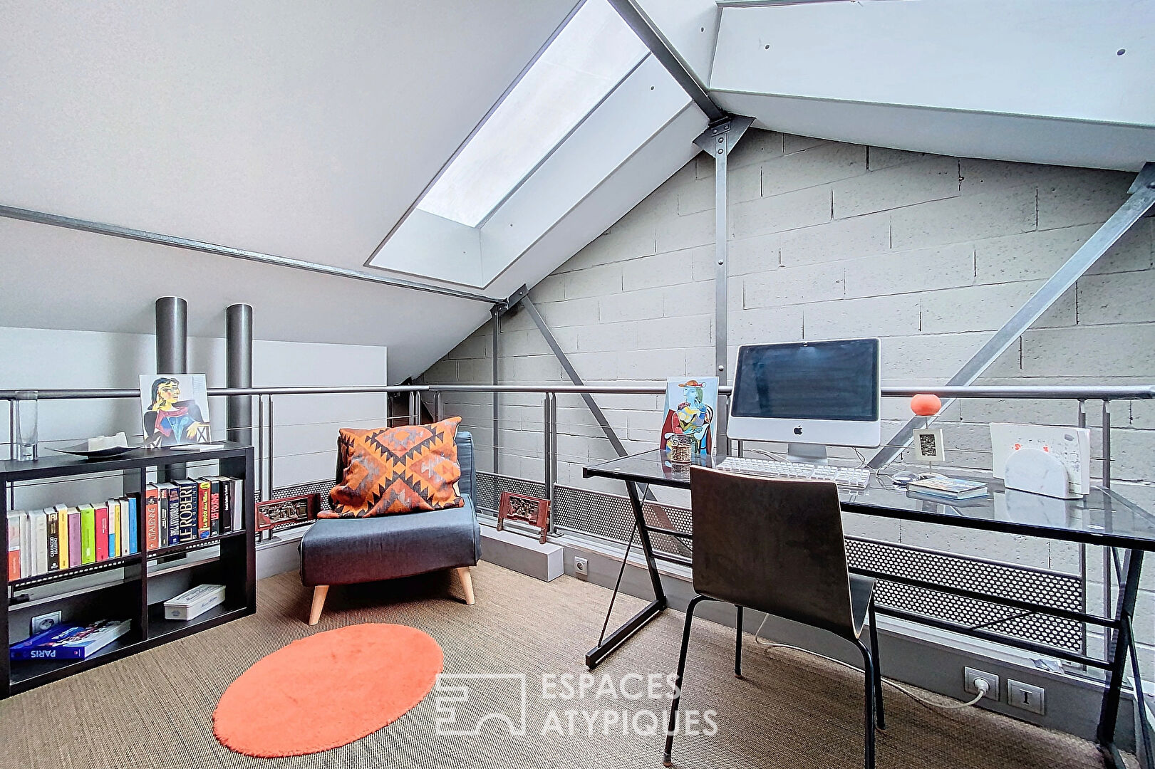 Industrial loft with green patio