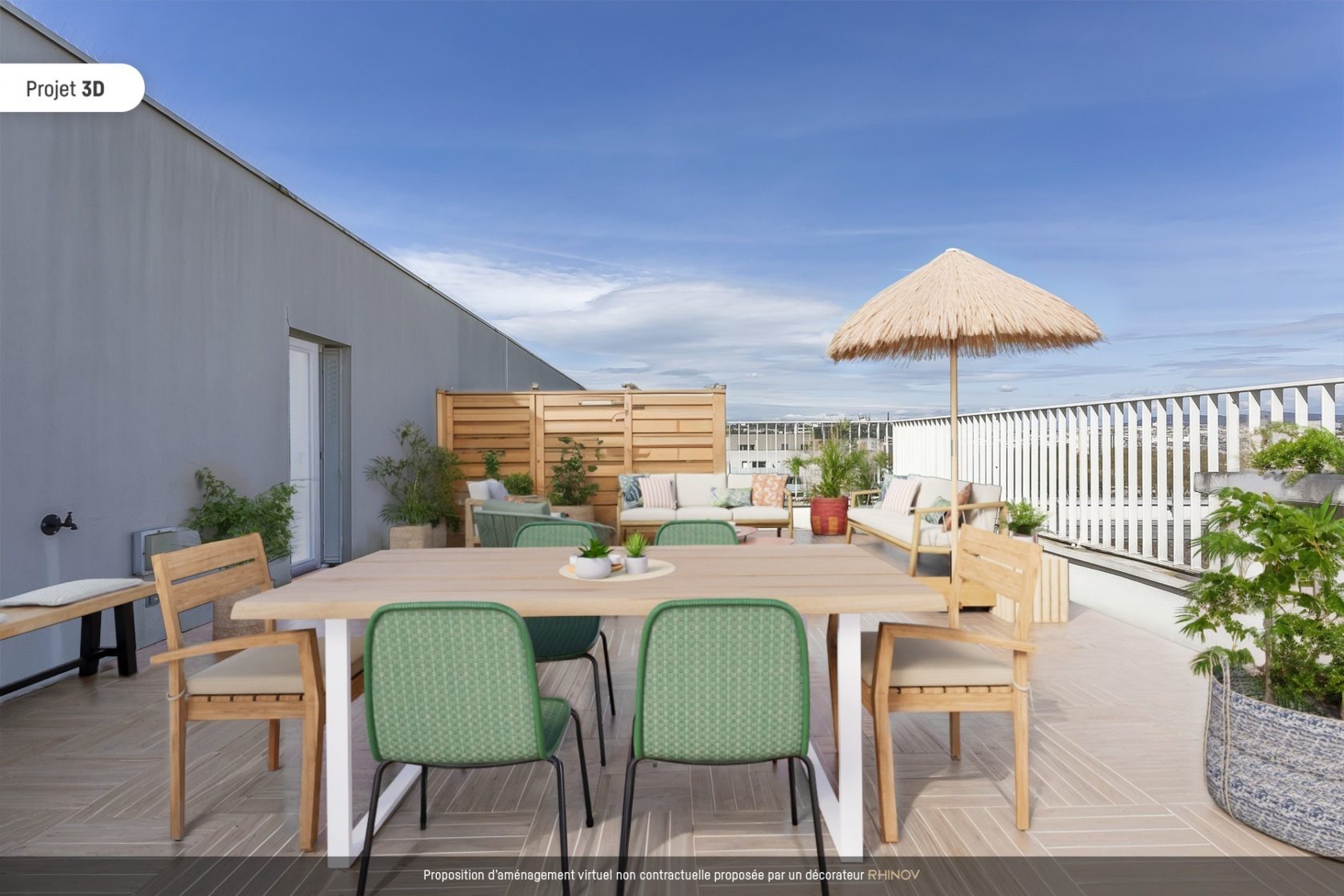 Full-sky roof terrace and 91sqm pergola