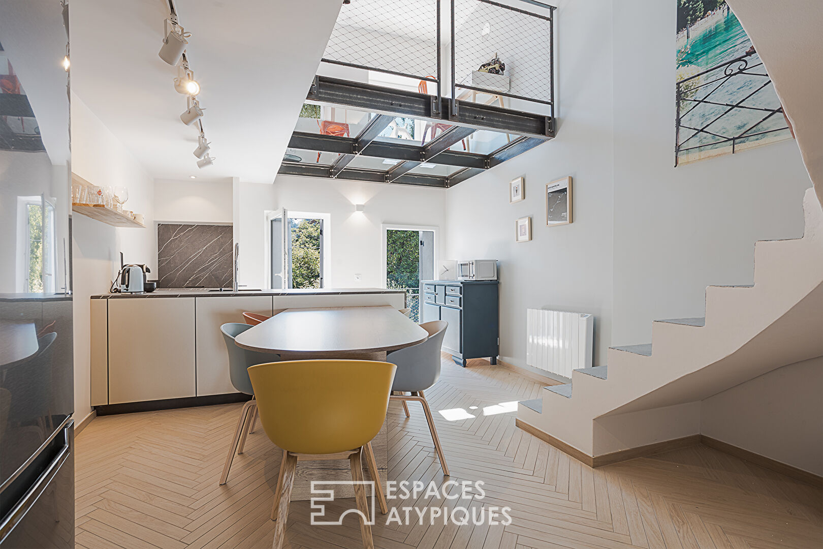 Contemporary triplex like a village house near the lake