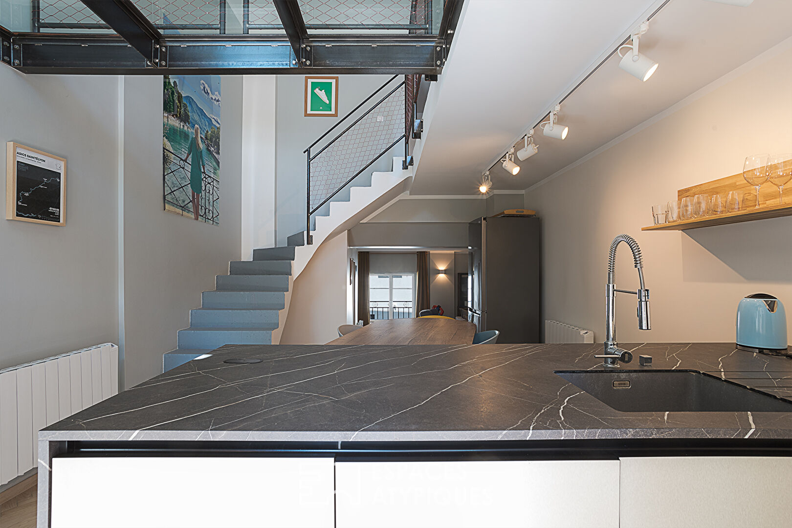 Contemporary triplex like a village house near the lake
