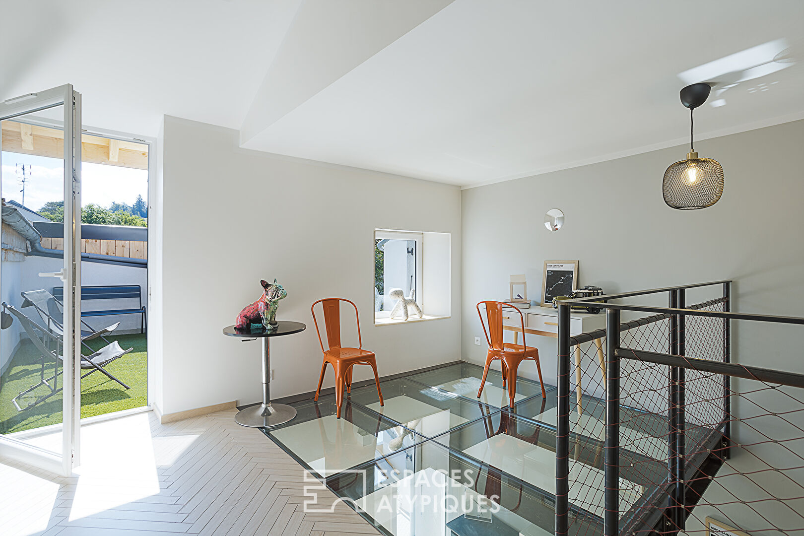 Contemporary triplex like a village house near the lake