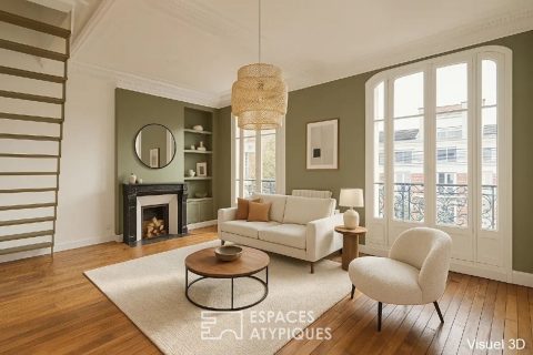 Duplex traversant repensé par architecte