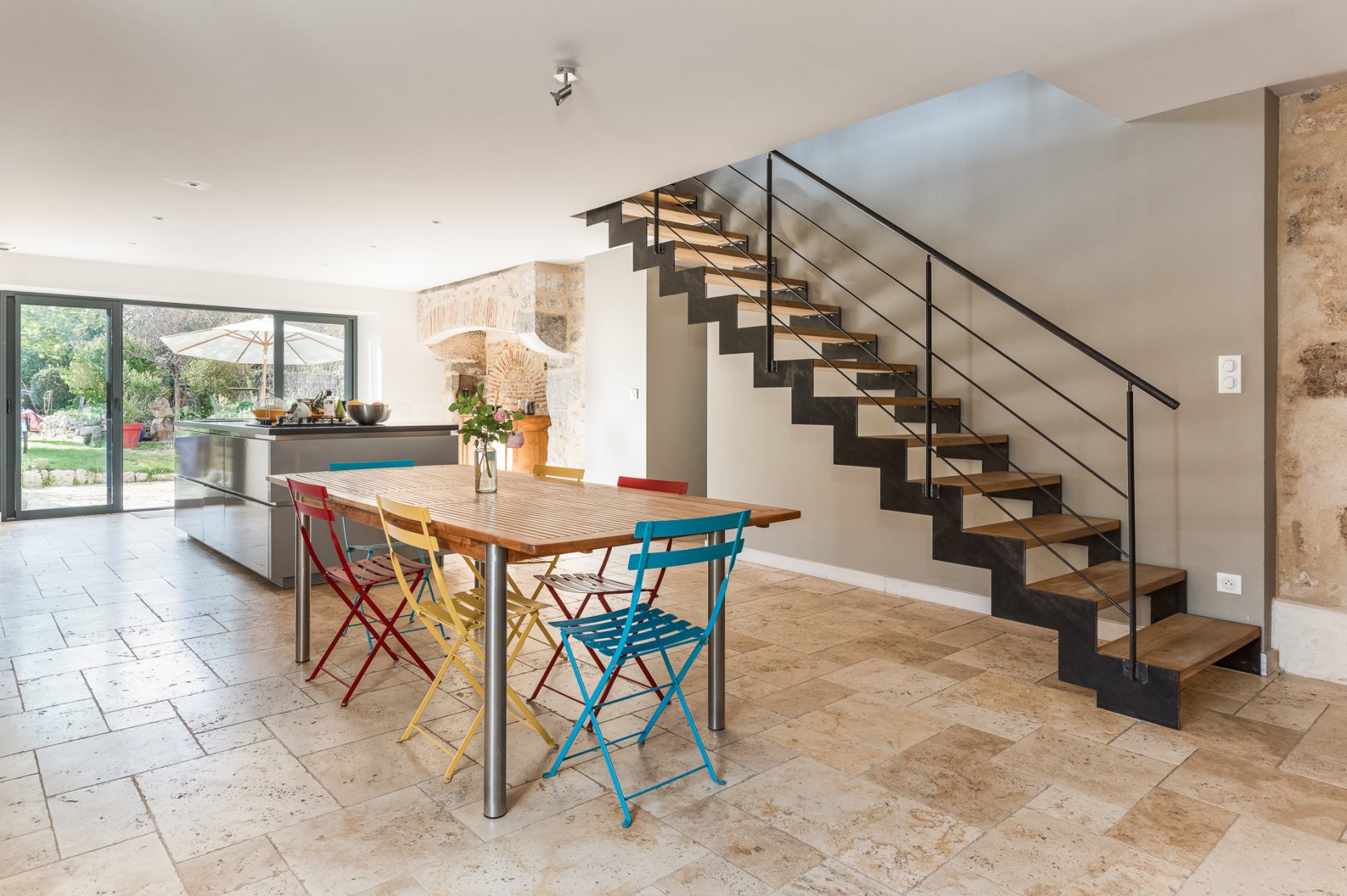Completely renovated stone house with working guest rooms