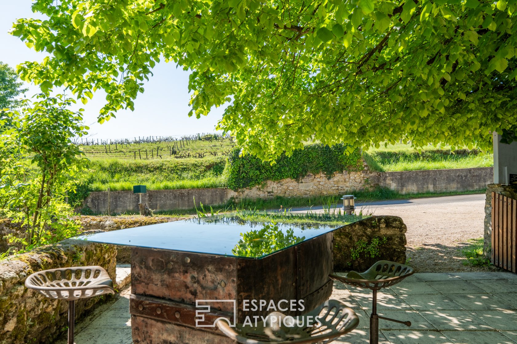 Restaurant troglodyte avec terrasse panoramique sur les vignes