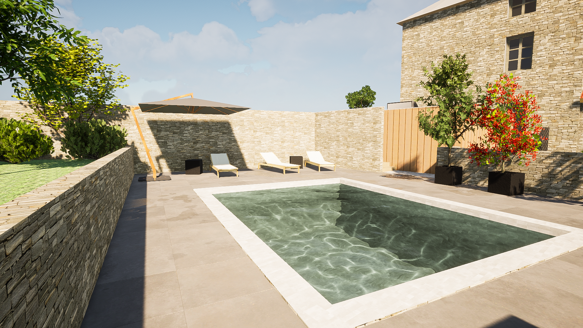 Maison de caractère en pierres dorées à rénover avec ses dépendances, son jardin et son terrain piscinable à Lissieu