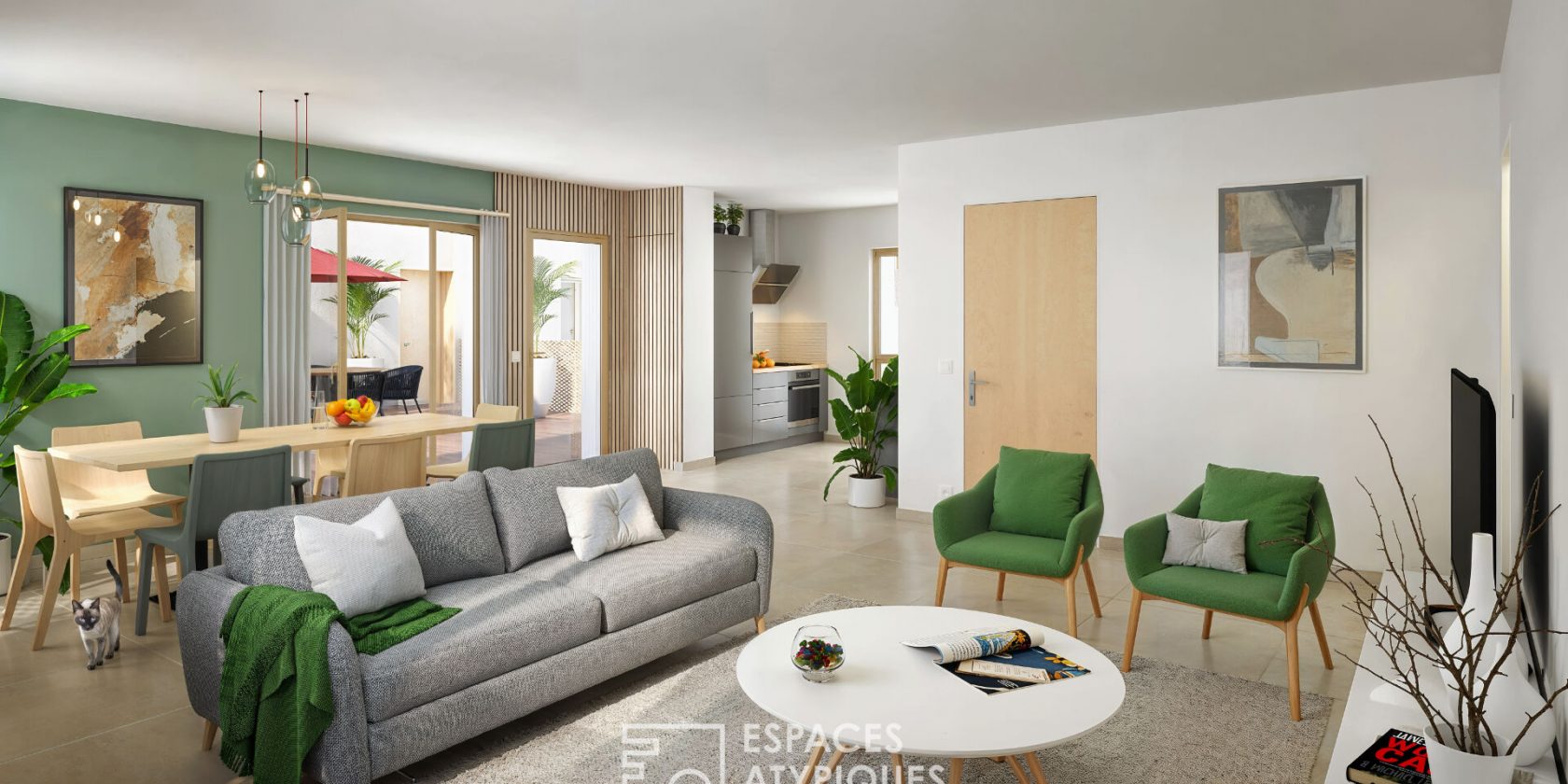 Appartement en rooftop et ses deux terrasses