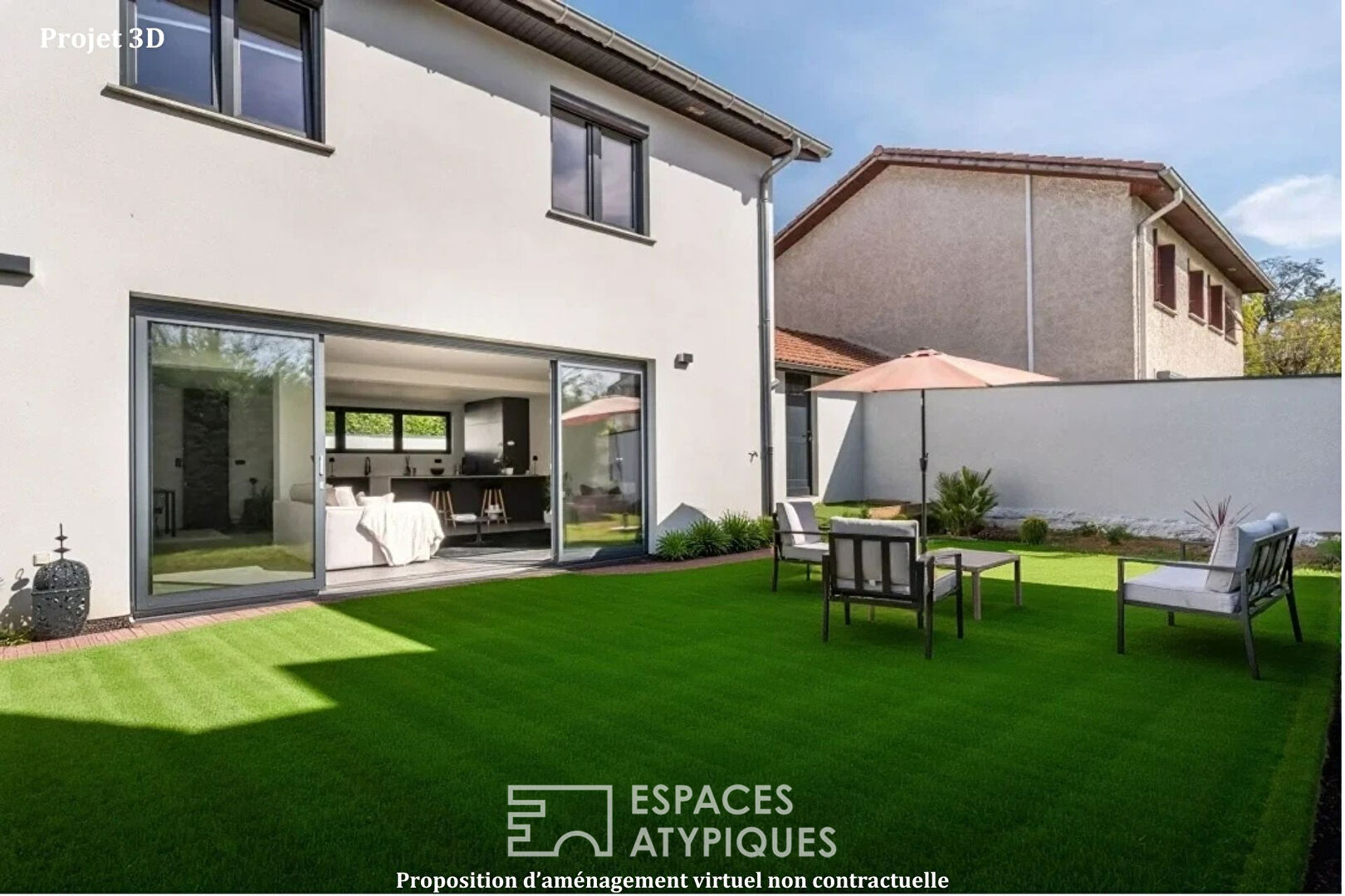 Contemporary-style house in the immediate vicinity of the village
