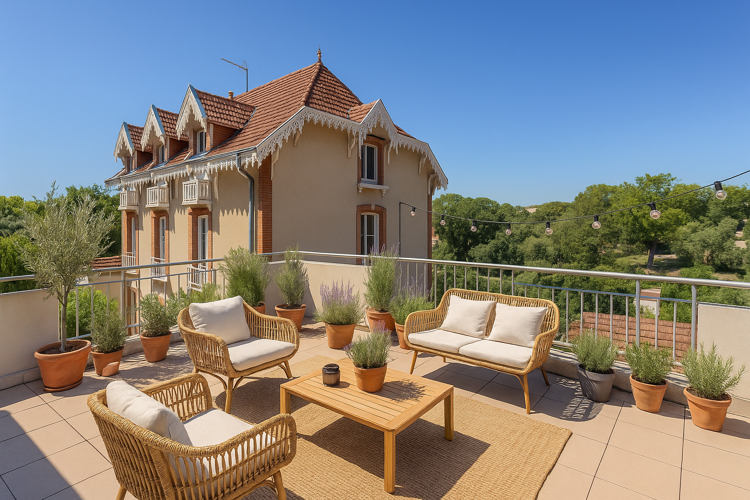 Appartement au dernier étage avec terrasse et vue