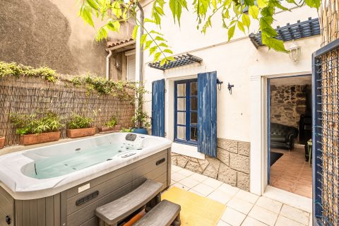 Maison en pierre avec cour arborée au coeur du Minervois