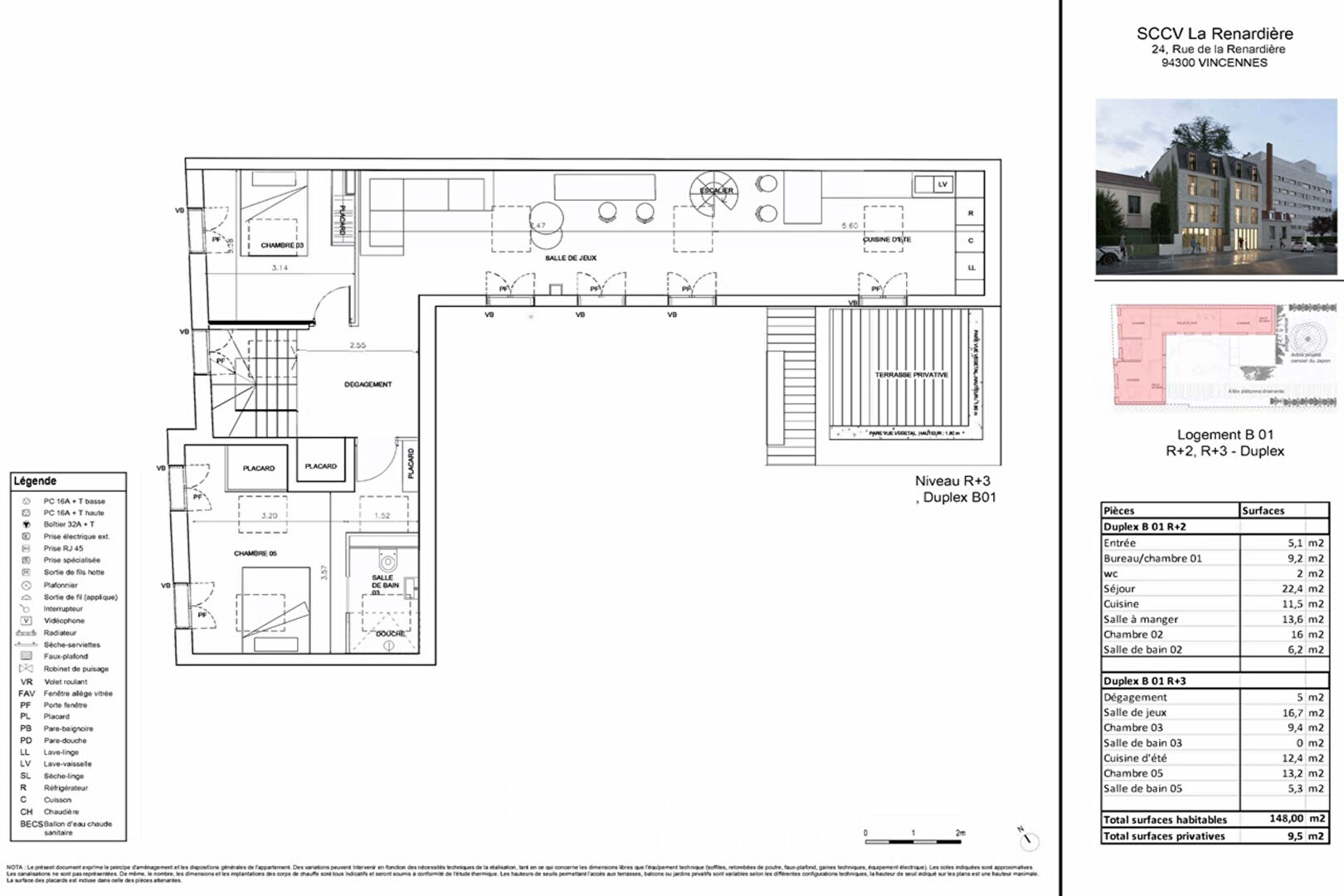 Exceptional duplex in Vincennes