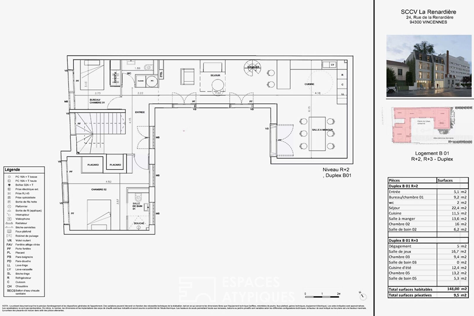 Exceptional duplex in Vincennes