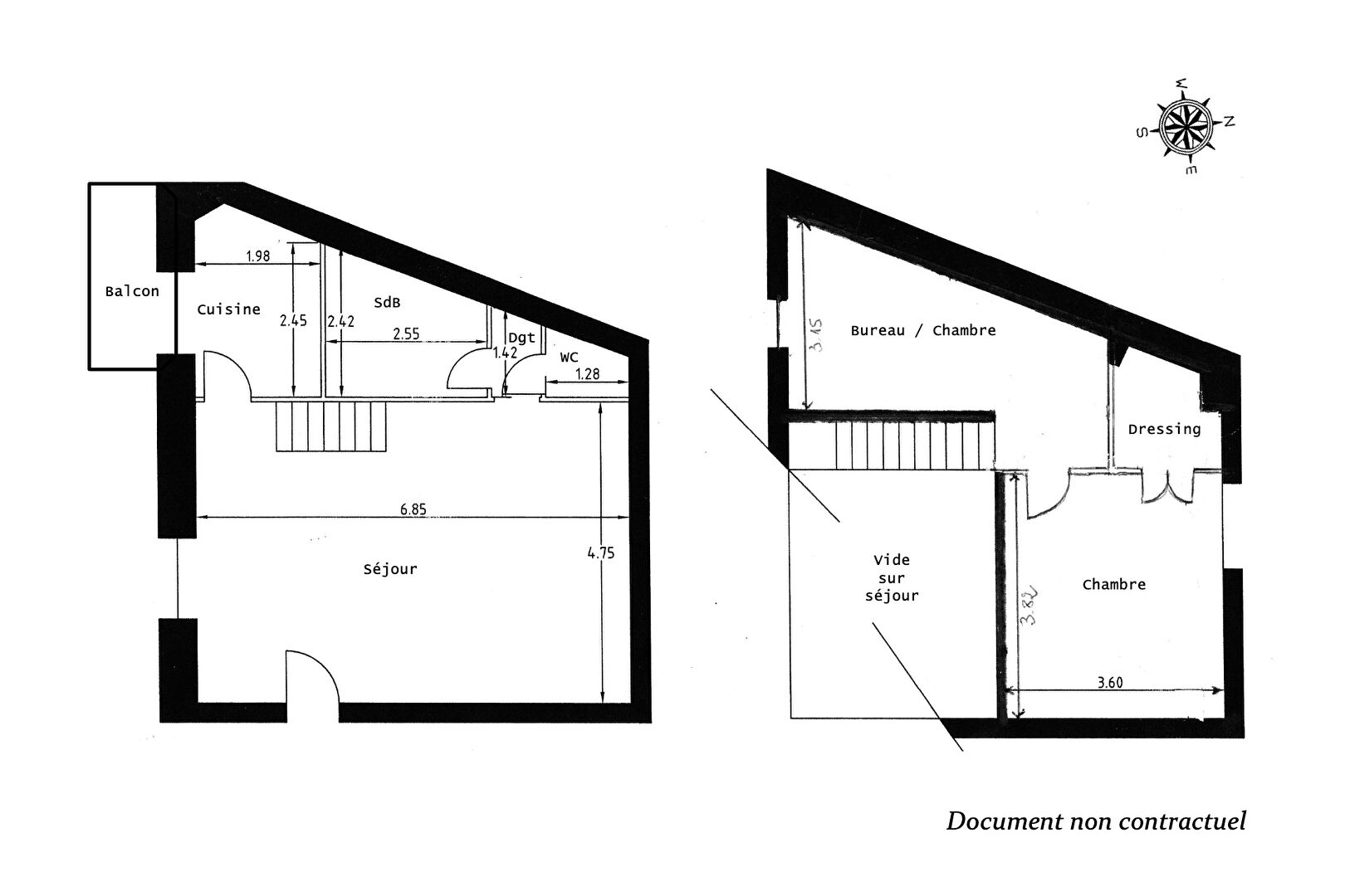 Duplex avec balcon à SoPi