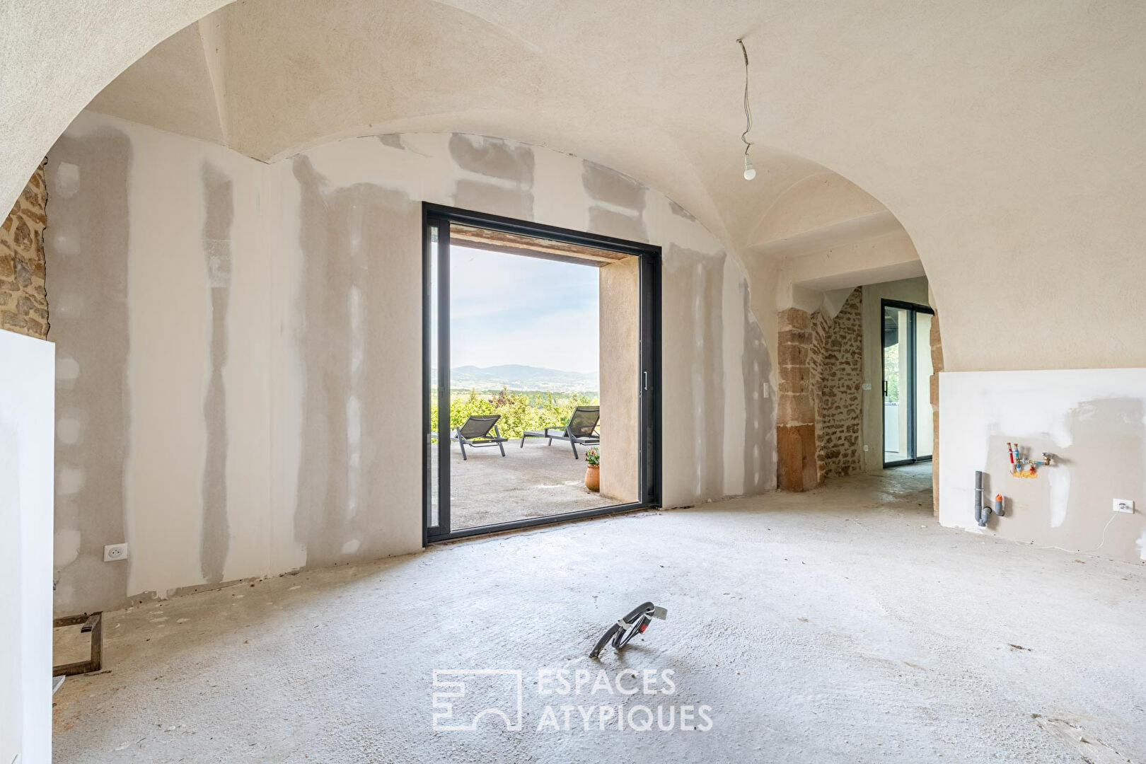 Golden stone house and its breathtaking view