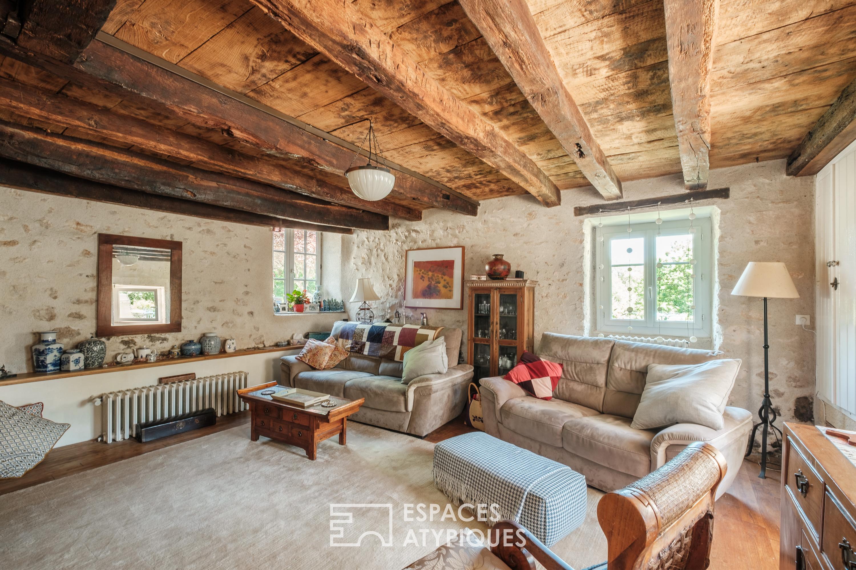 House by the water,, with its mill and outbuildings