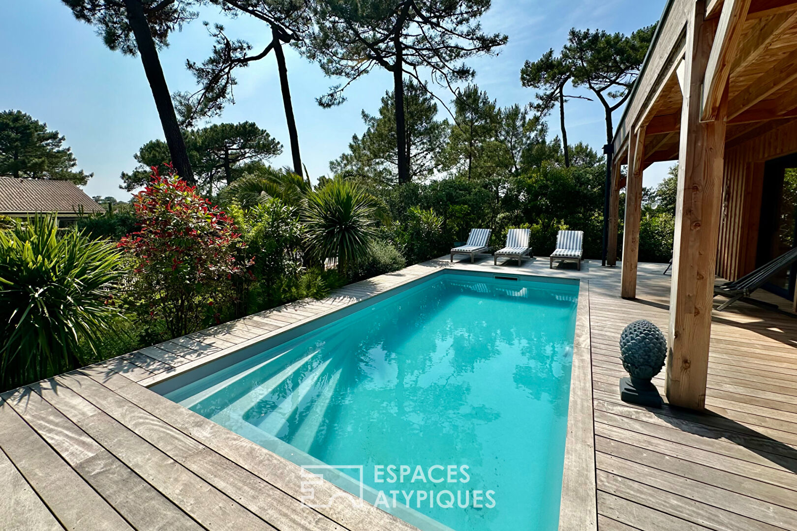 Contemporary villa with swimming pool and landscaped garden in Soulac-sur-Mer