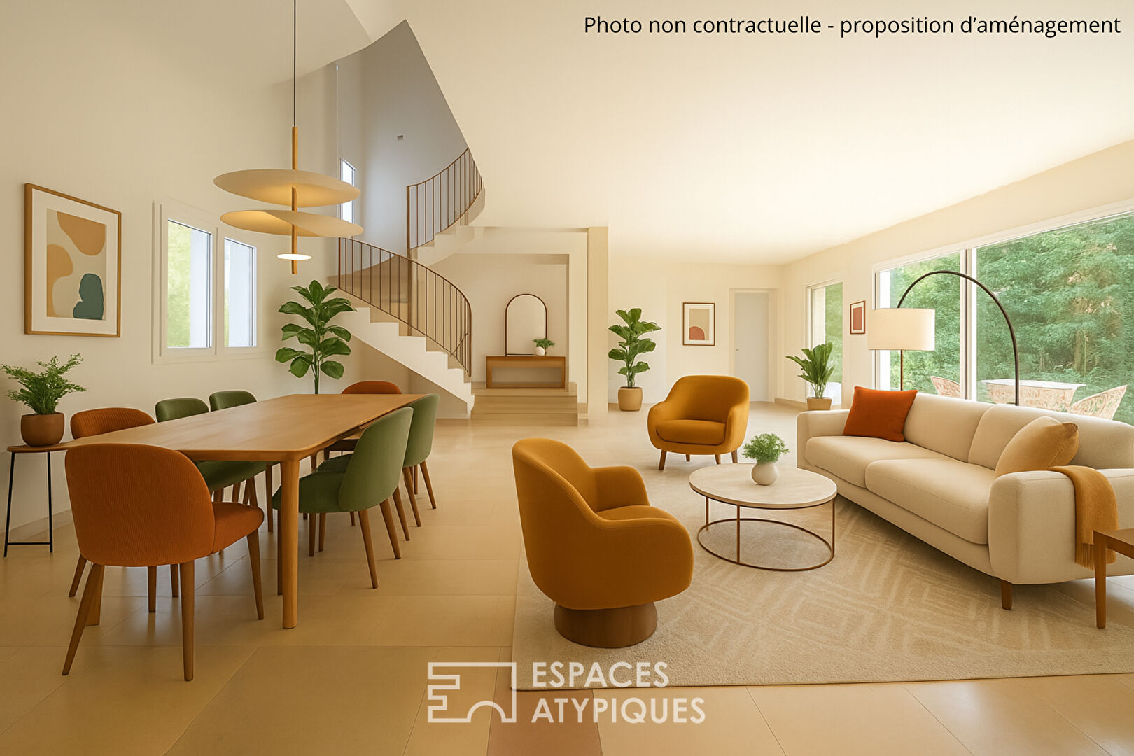 Maison contemporaine avec piscine intérieure