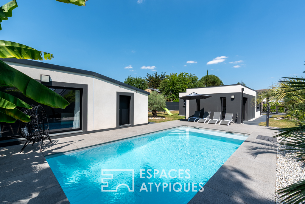 Villa contemporaine Design de plain-pied et sa piscine