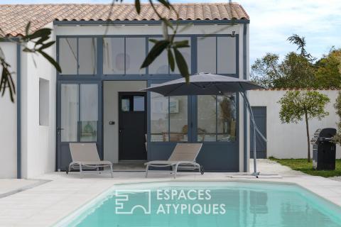 Contemporary with clean lines in a peaceful setting